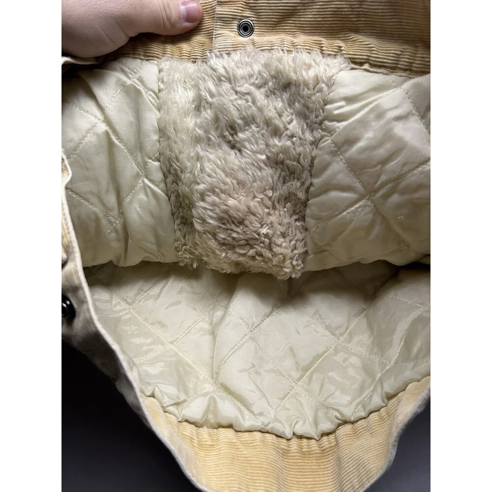 Aeropostale Corduroy Jacket Tan Sherpa Trim Medium Womens